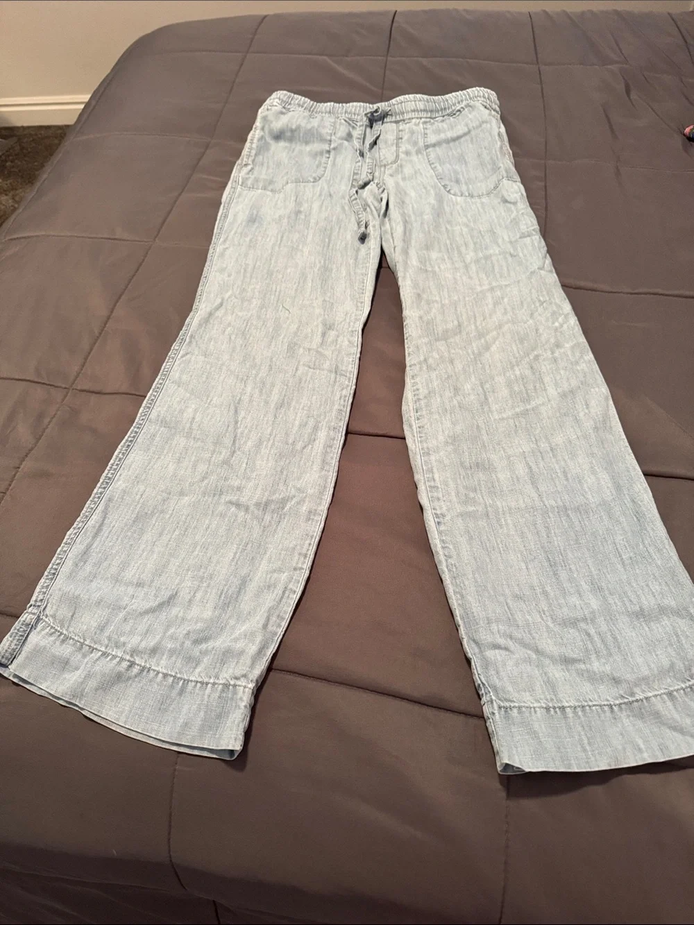 Level 99 Light Blue Elastic Waist Pull-On Pants - Picture 1 of 7
